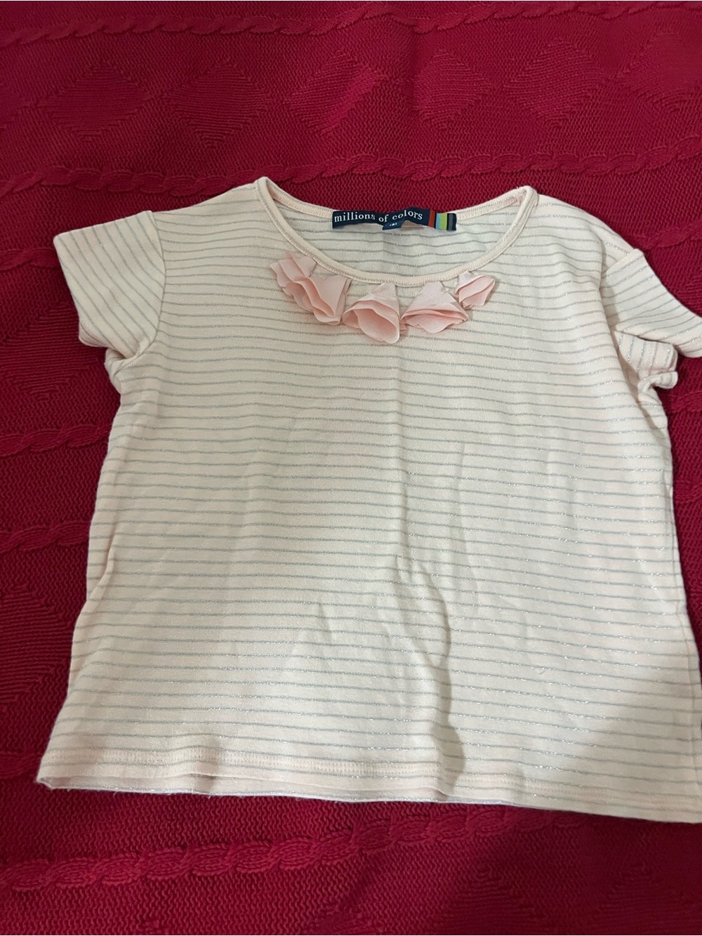 Millions of Colors Pink Striped Girls' Short Sleeve Top